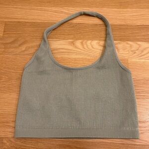 Cotton On Ribbed Halter Tank Light Green Size M/L